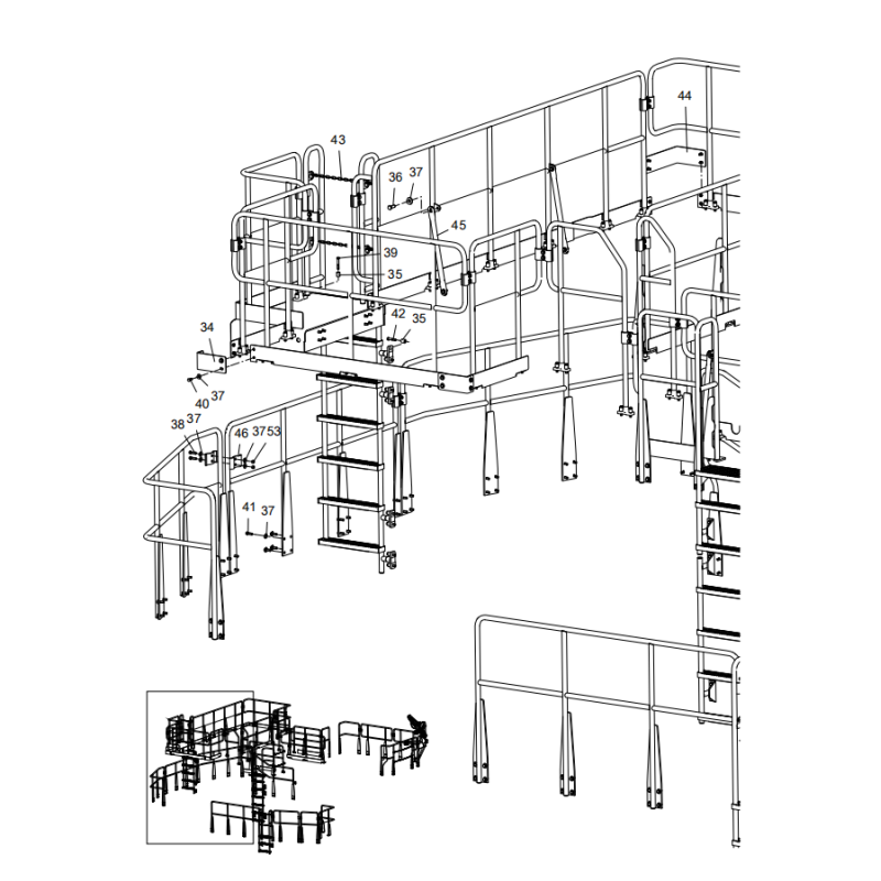 318303431 handrail assembly xcmg xe2000 excavator spare parts