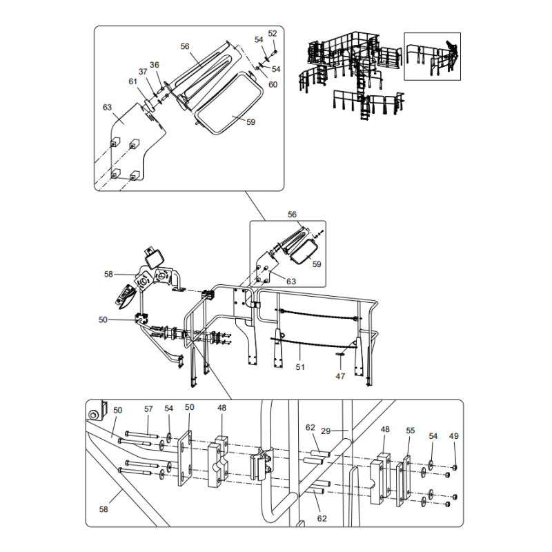 318303431 handrail assembly xcmg xe2000 excavator spare parts