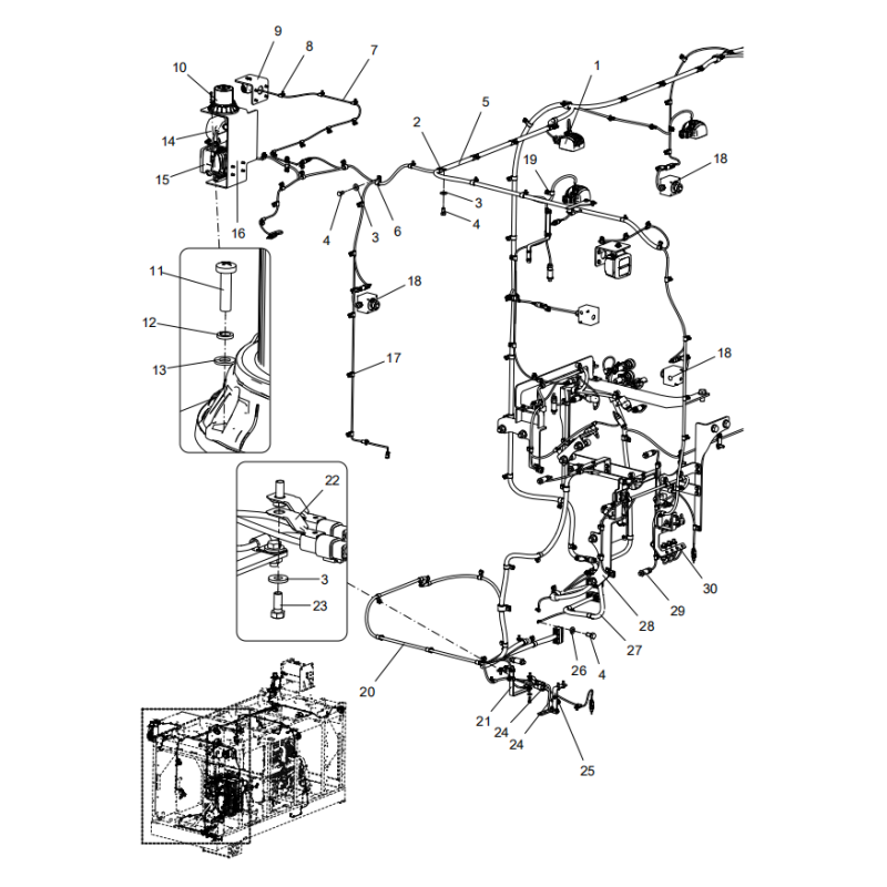 318308000 engine compartment electrical system parts XCMG XE2000 excavator spare parts