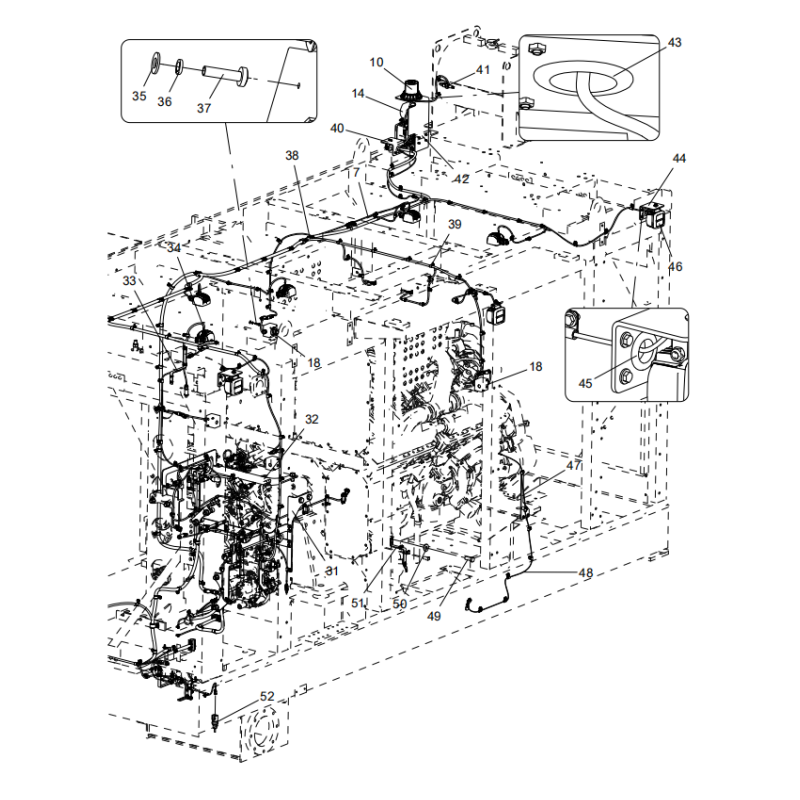 318308000 engine compartment electrical system parts xcmg xe2000 excavator spare parts