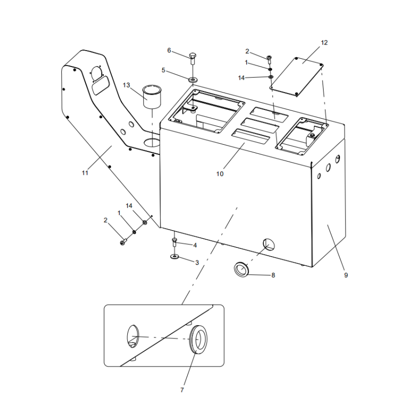 318307205 console panel box XCMG XE2000 excavator spare parts