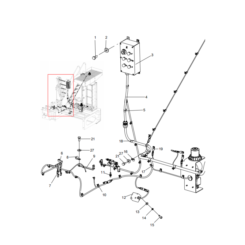 318304910 left trunking architecture electric parts xcmg xe2000 excavator spare parts
