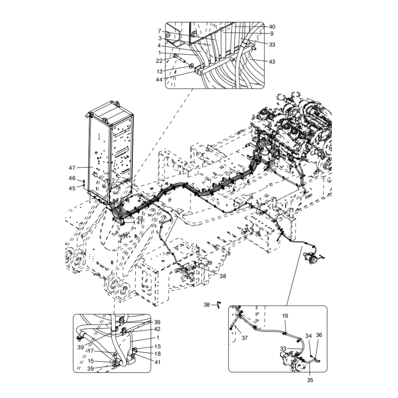 318308009 battery wire assembly xcmg xe2000 excavator spare parts