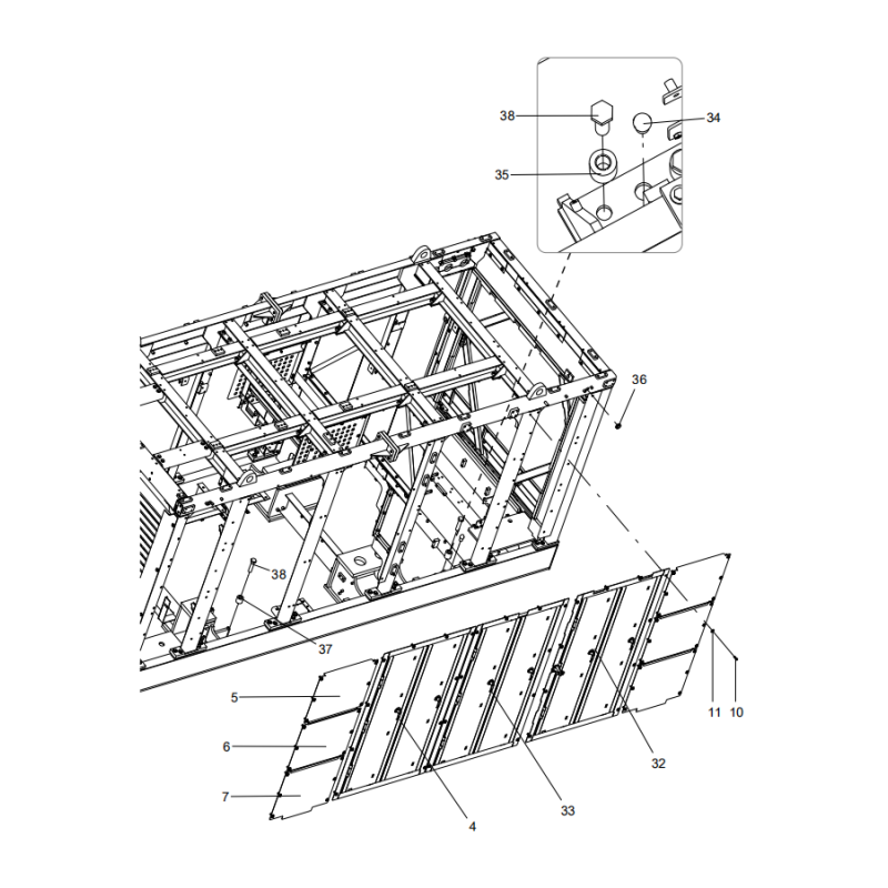 318306949 hangar assembly xcmg xe2000 excavator spare parts