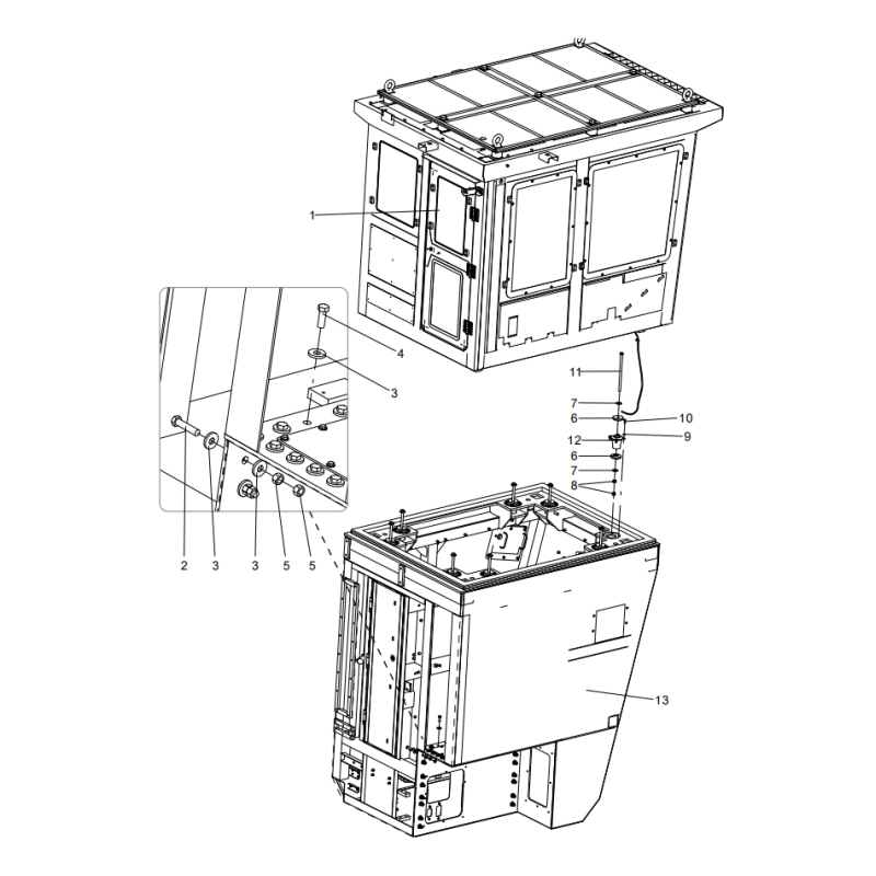 318306907 driver's cab XCMG XE2000 excavator spare parts