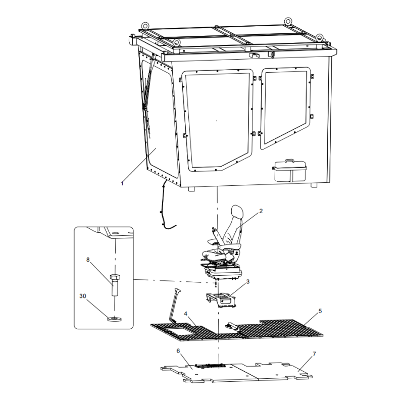 318306548 driver's cab xcmg xe2000 excavator spare parts