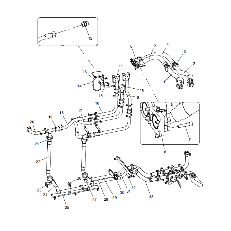 318307799 oil return system pipeline XCMG XE2000 excavator spare parts