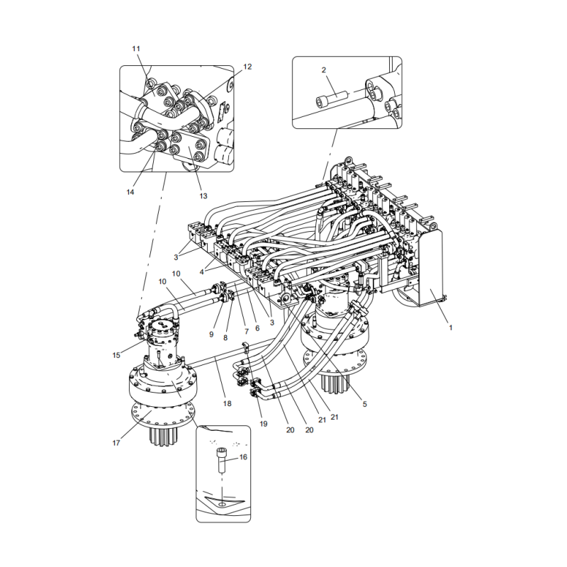 318307515 steel pipe assembly XCMG XE2000 excavator spare parts