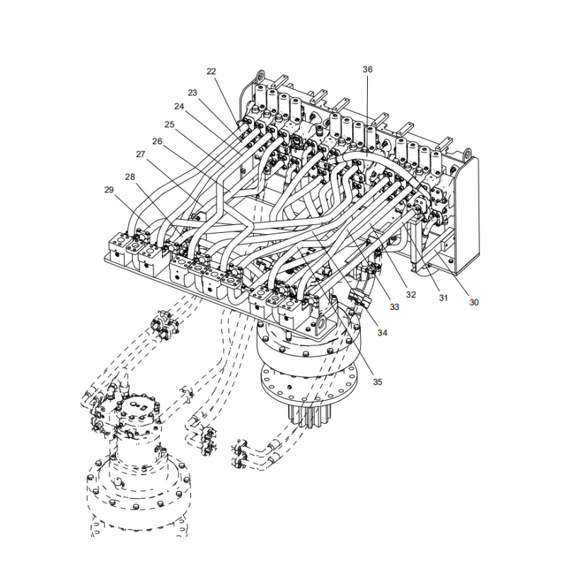 318307490 steel pipe assembly XCMG XE2000 excavator spare parts