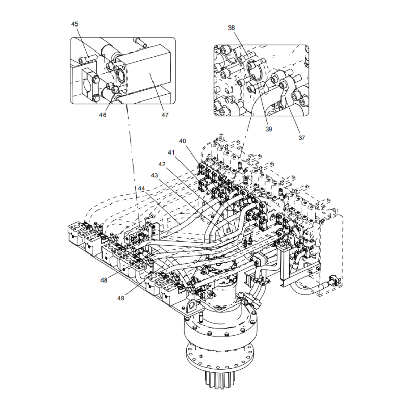 803164322 flange assembly XCMG XE2000 excavator spare parts