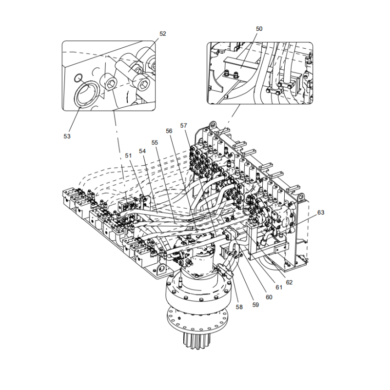 318307485 steel pipe assembly XCMG XE2000 excavator spare parts