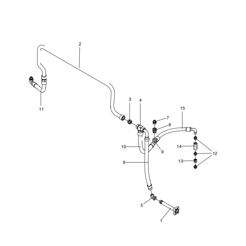 318307507 oil refill pipeline XCMG XE2000 excavator spare parts