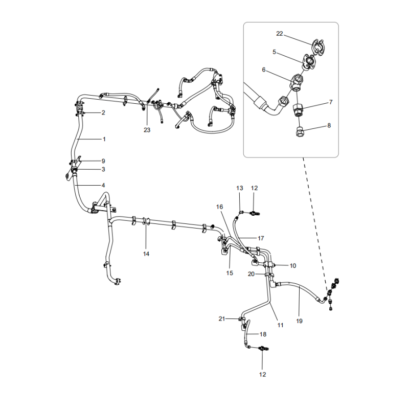 318307823 drain oil pipeline XCMG XE2000 excavator spare parts