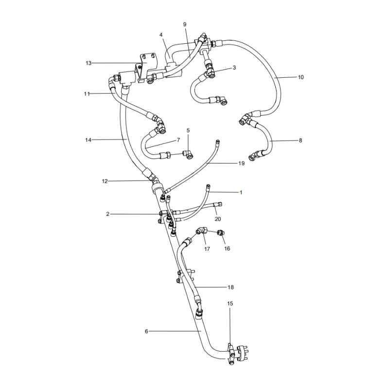 318307808 main pump oil drain pipeline XCMG XE2000 excavator spare parts