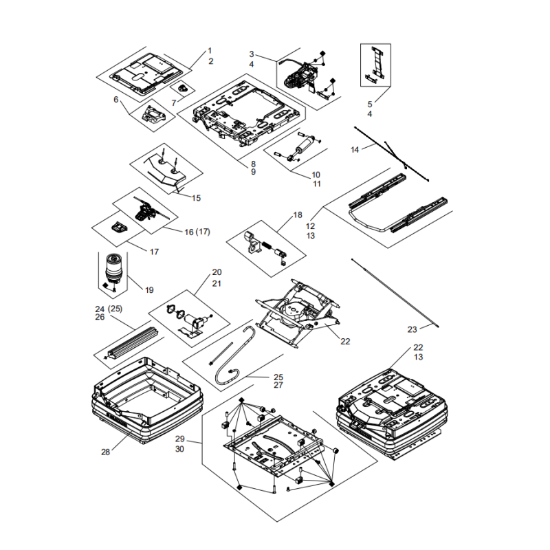 801974890 seat suspension system XCMG XE2000 excavator spare parts