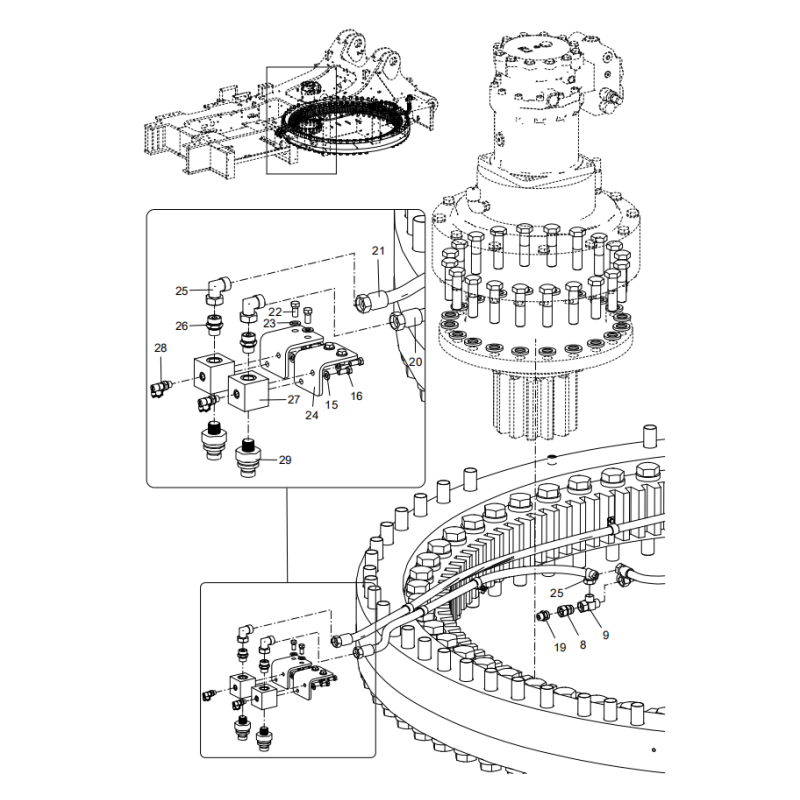 318305685 slewing movement xcmg xe2000 excavator spare parts