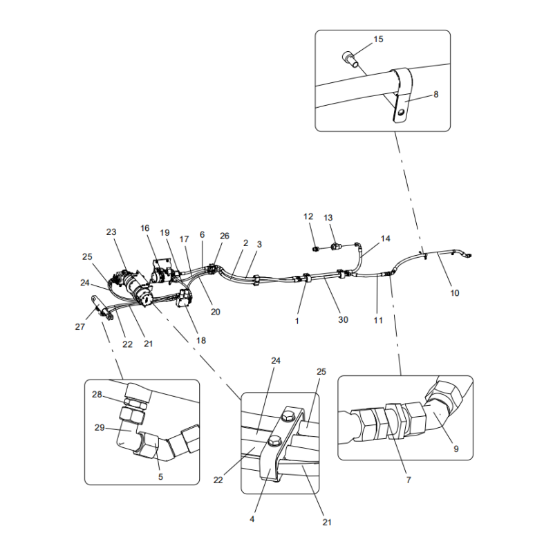 318307903 ladder pilot pipeline XCMG XE2000 excavator spare parts
