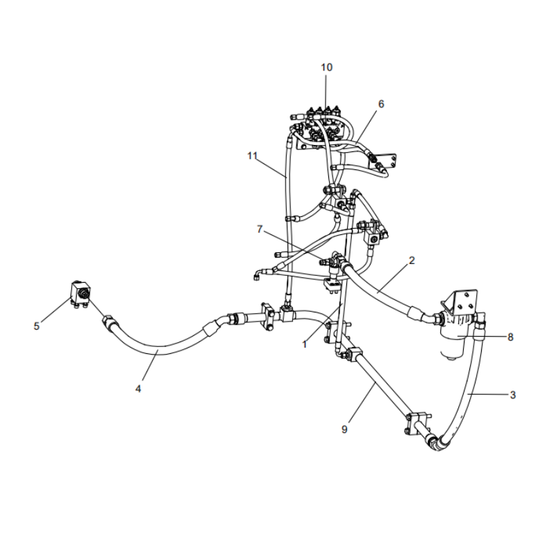 318307922 engine compartment pilot pipeline XCMG XE2000 excavator spare parts