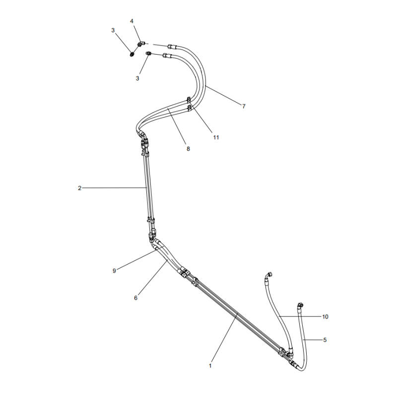 318307908 centralized lubrication drive pipeline XCMG XE2000 excavator spare parts