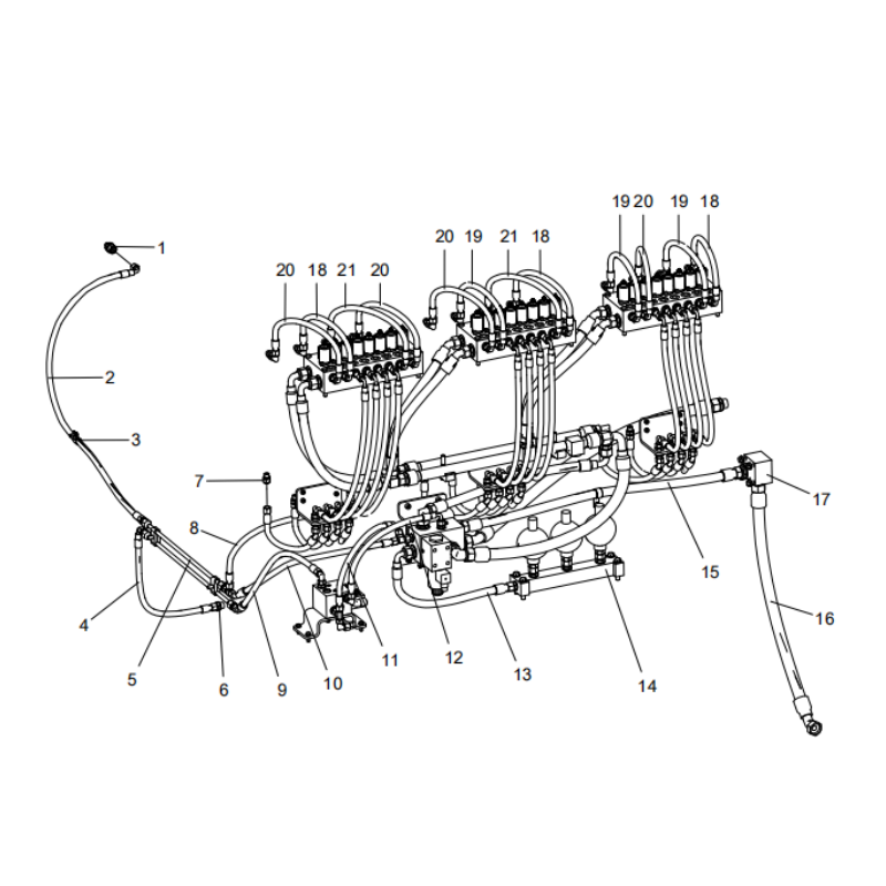 318307942 valve group pilot pipeline XCMG XE2000 excavator spare parts