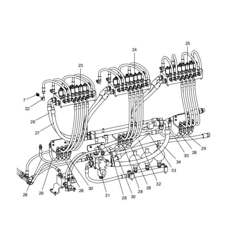 318307942 valve group pilot pipeline xcmg xe2000 excavator spare parts