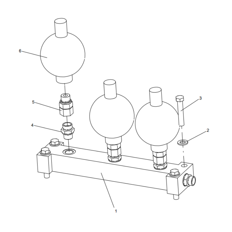 318307924 energy accumulator assembly xcmg xe2000 excavator spare parts