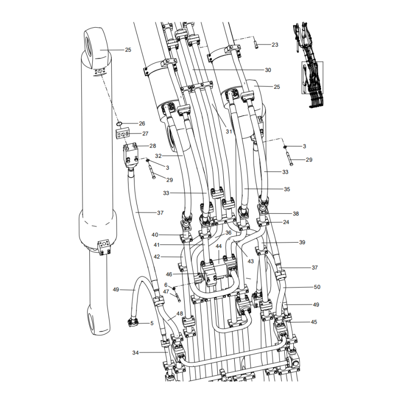 804009179 boom cylinder XCMG XE2000 excavator spare parts