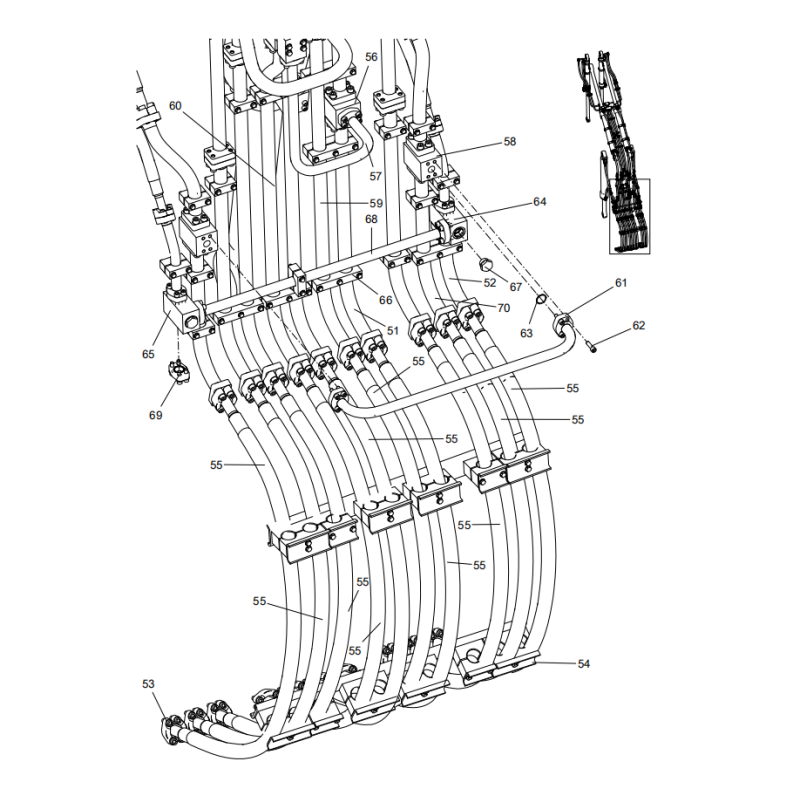 318301035 steel pipe assembly xcmg xe2000 excavator spare parts