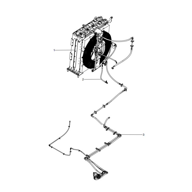 318307902 independent heat dissipation and airconditioning system piping xcmg xe2000 excavator spare parts