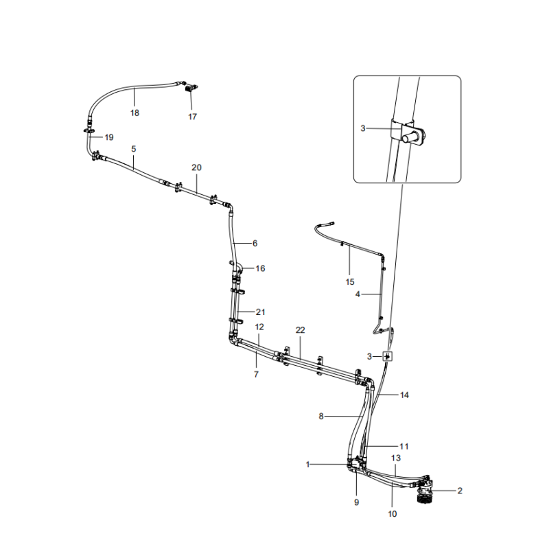 318307877 air conditioner system pipeline arrangement parts xcmg xe2000 excavator spare parts