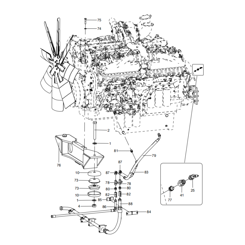 800152859 engine support shock pad XCMG XE2000 excavator spare parts
