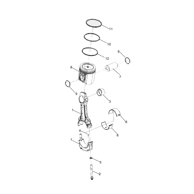 800169282 connecting rod and piston XCMG XE2000 excavator spare parts
