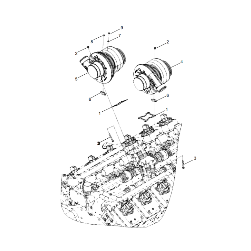 800169245 turbo charger plum bing XCMG XE2000 excavator spare parts