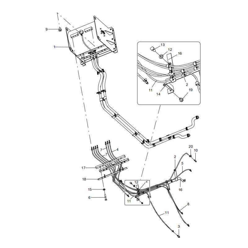 318302448 expansion tank assembly XCMG XE2000 excavator spare parts