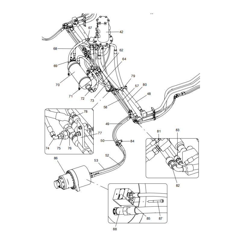 318306916 chassis hydraulic system parts XCMG XE2000 excavator spare parts