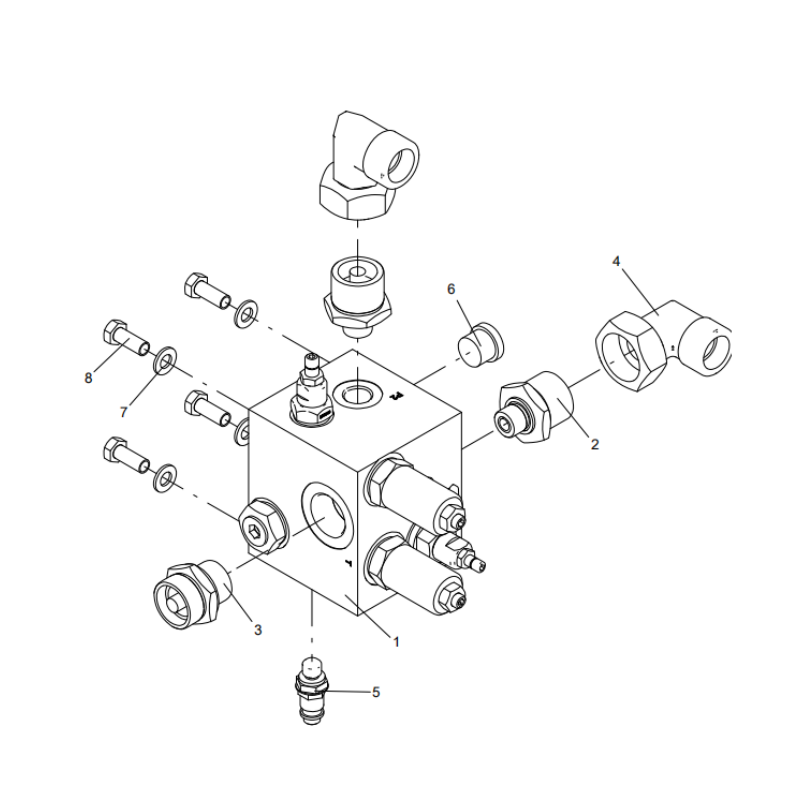 318305794 tension valve block assembly XCMG XE2000 excavator spare parts