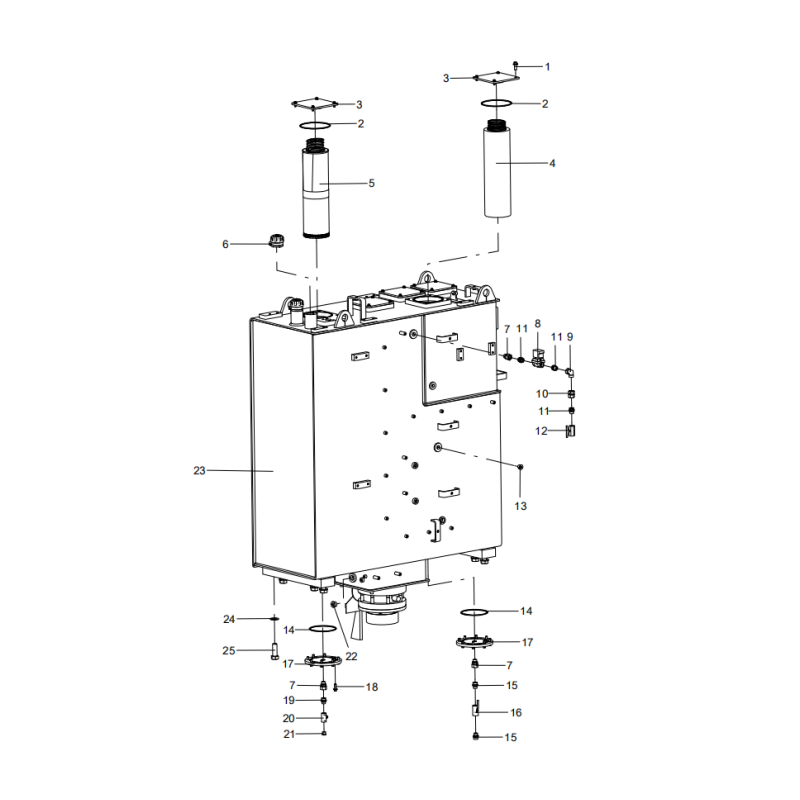 318307990 main hydraulic oil tank assembly XCMG XE2000 excavator spare parts