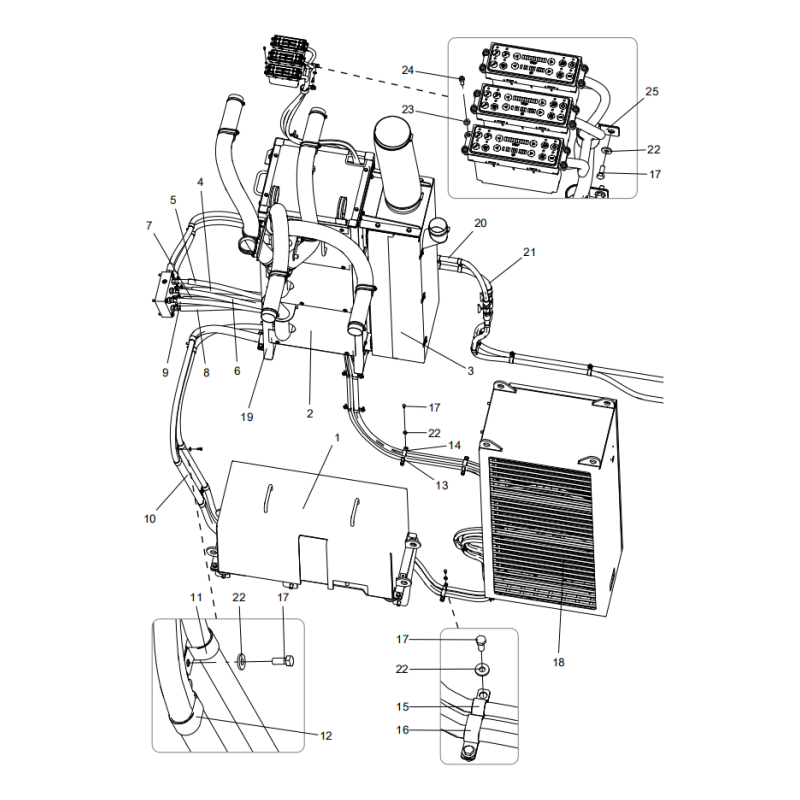 318307366 air conditioning system parts XCMG XE2000 excavator spare parts