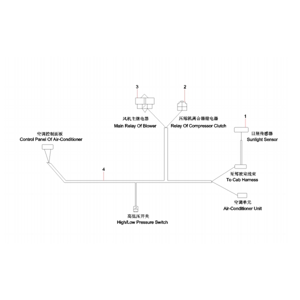 b240600000334 sany sy485c1 hydraulic excavator sunlight sensor