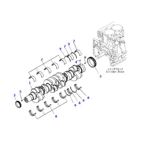 6245 31 1100 crankshaft assembly komatsu bulldozer spare parts
