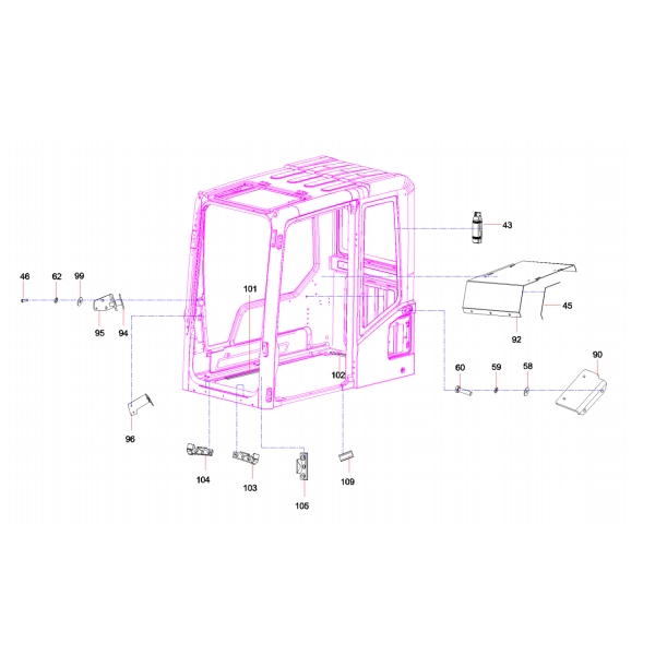 11181278 sany sy485c1 hydraulic excavator front window assembly
