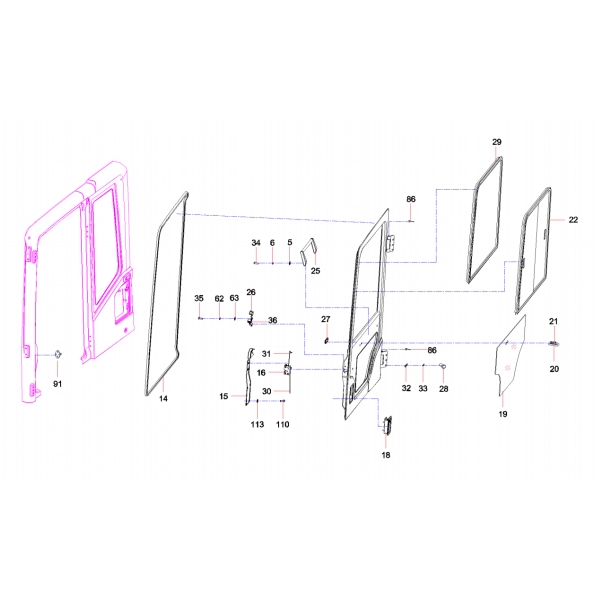 11648012 11094594 10138049 sany sy485c1 hydraulic excavator driver's cab glass