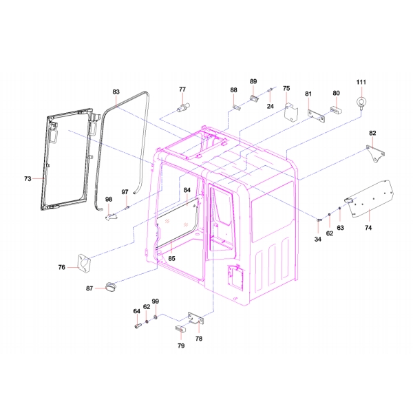 11181278 sany sy485c1 hydraulic excavator front window assembly