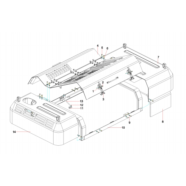 13306198 sany sy485c1 hydraulic excavator top cover assembly