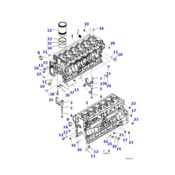 6245 21 1100 cylinder block assembly komatsu bulldozer spare parts