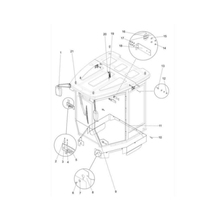 801541035 xcmg gr2605 motor grader rearview mirror