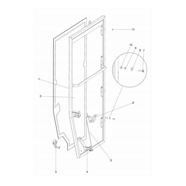 380603593 xcmg gr2605 motor grader right door glass