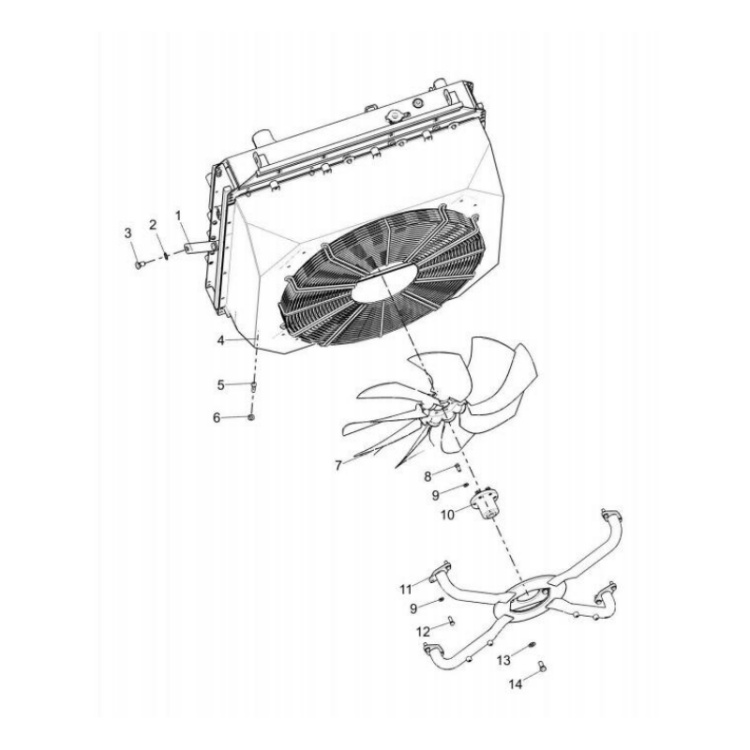 803077507 xcmg gr2605 motor grader radiator assembly