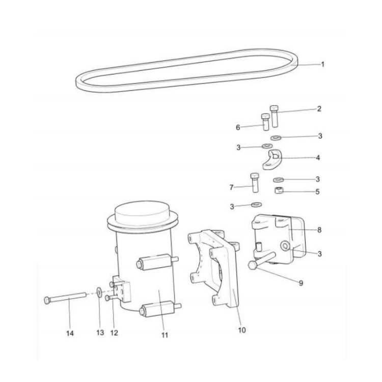381100541 xcmg gr2605 motor grader compressor belt