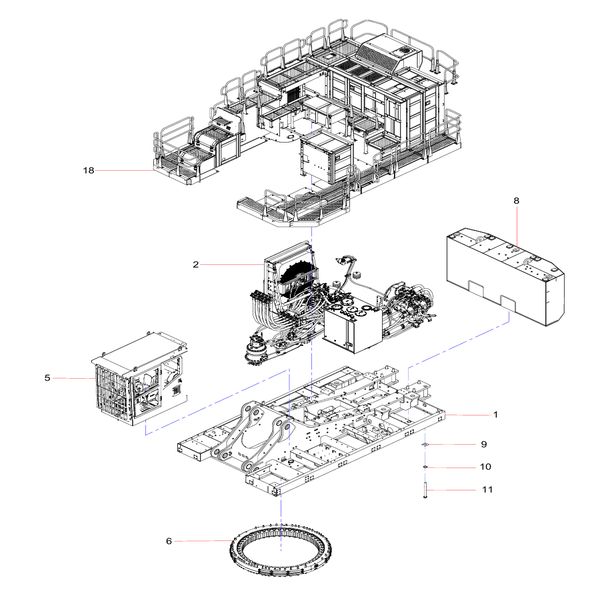 SY1250C2C3KH Rotary Device Sany SY1350C1C3KH Tracked hydraulic excavator spare parts
